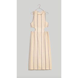 Madewell Cutout Midi Dress in Stripe Size M Lighthouse NI234